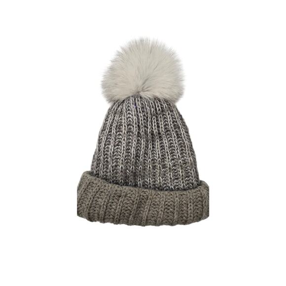 Harricana Chunky Knit Beanie With Faux Fur Pom Women\'s One Size Quiet Luxury main image 4